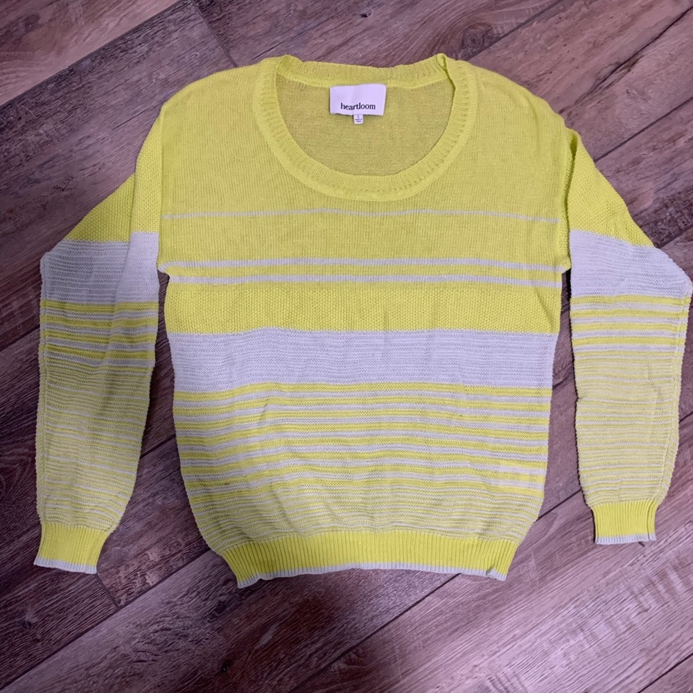 Heartloom Yellow and White Striped Women's Sweater